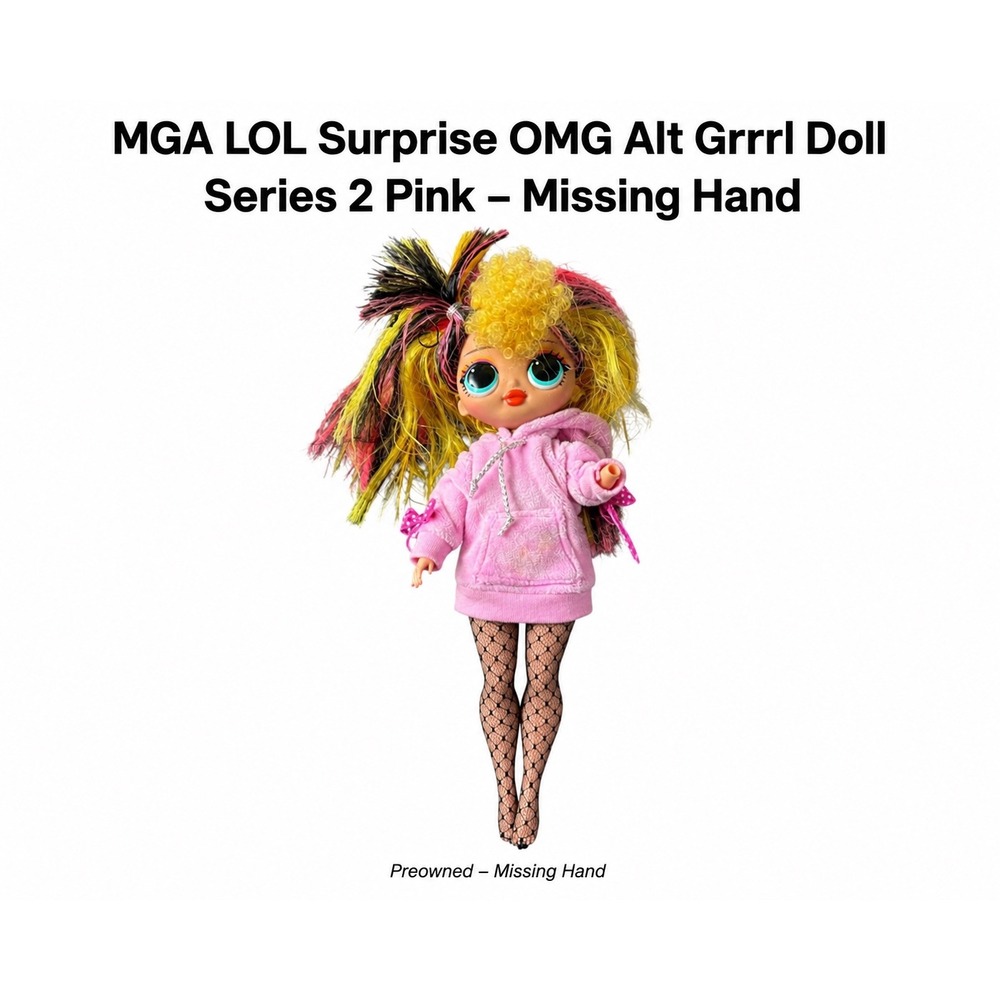MGA LOL Surprise OMG Alt Grrrl Doll Series 2 Pink‎ Hoodie Fishnet Tights Punk